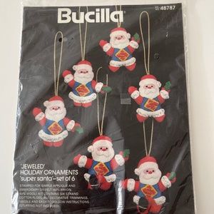 Bucilla Vintage Superhero Felt  Christmas Ornament Kit